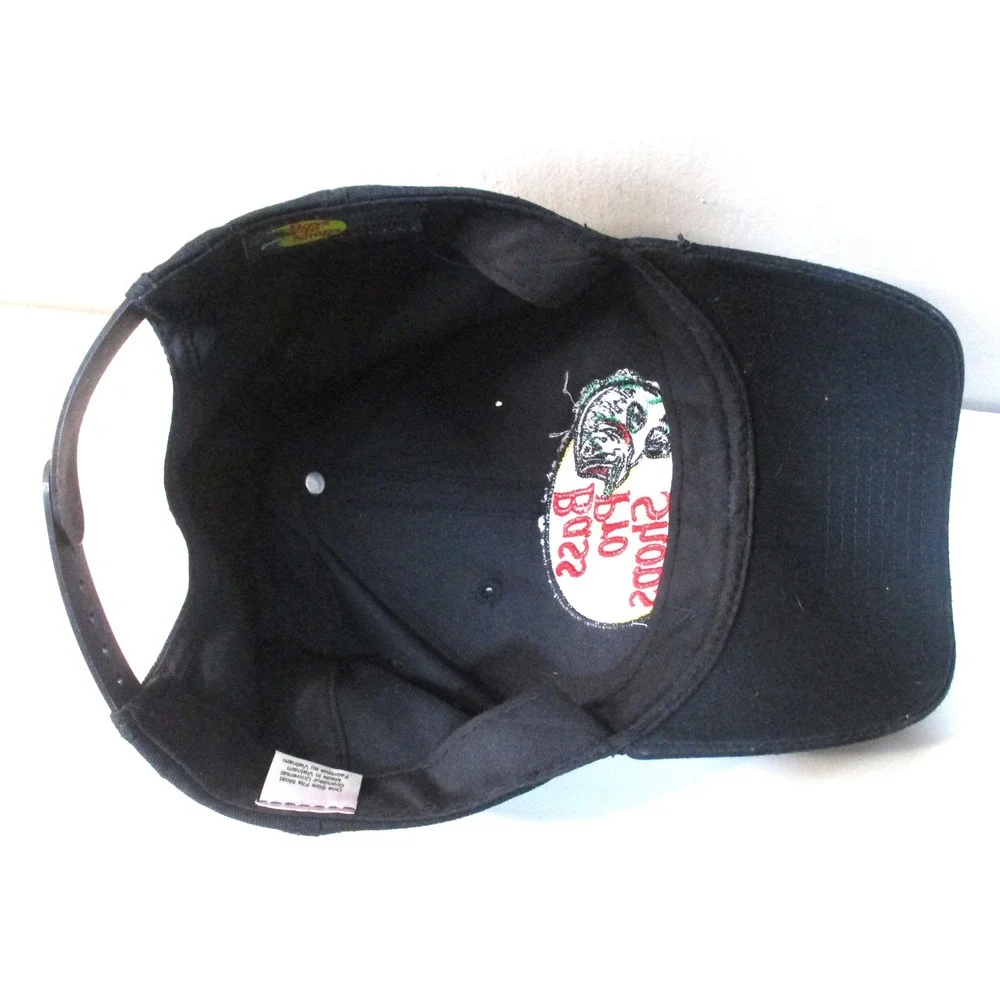 Bass Pro Shops Snapback Hat Black Embroidered Logo Fishing Baseball Cap OSFM